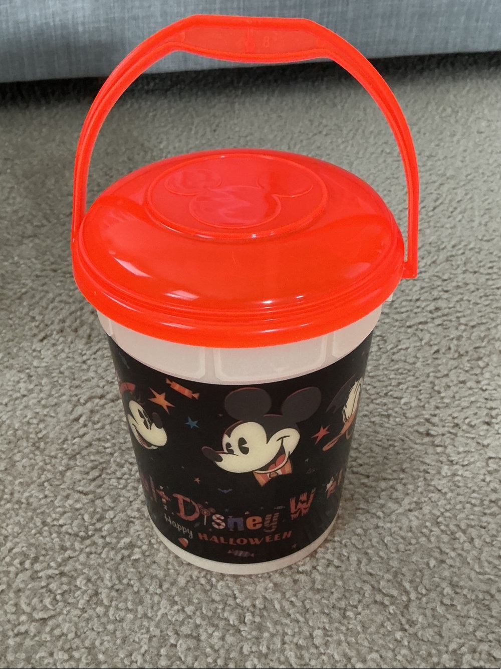Walt Disney World Halloween 2022 Glow in the Dark Plastic Popcorn Bucket w/ Lid